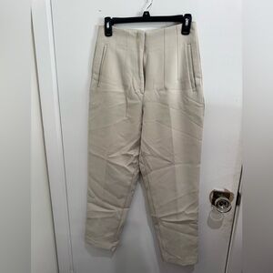 Women Cream Straight-Leg Dress Pants